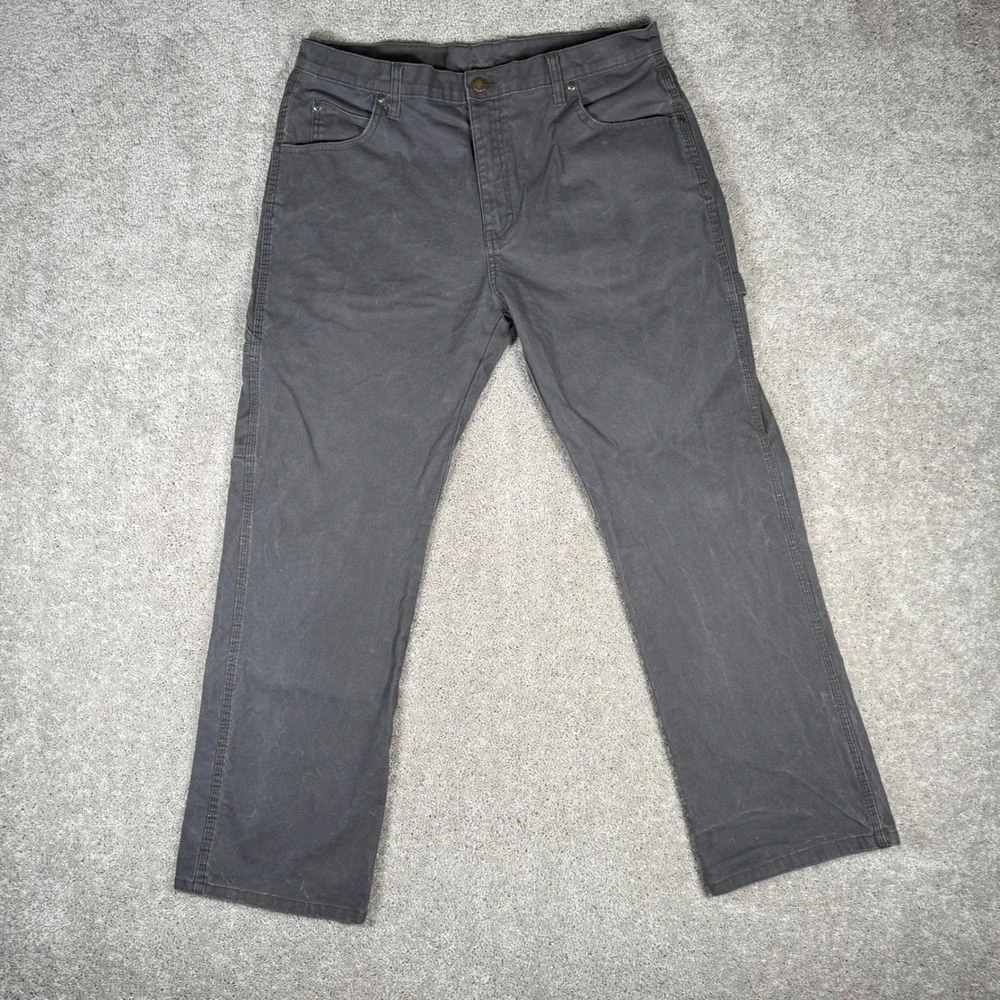 Genuine Dickies Men's 34x30 Gray Carpenter Work Pants Utility Canvas Duck